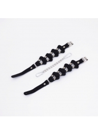 Черные кожаные оковы из звеньев - Crazy Handmade - купить с доставкой в Сызрани