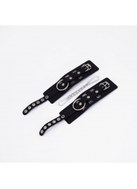 Черные кожаные наручники Sex - Crazy Handmade - купить с доставкой в Сызрани