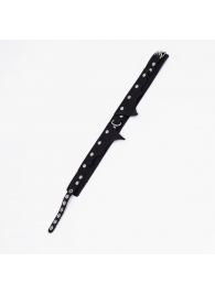 Черный однослойный кожаный ошейник с имитацией фигурного воротничка - Crazy Handmade - купить с доставкой в Сызрани