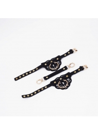 Черные оковы с золотистой фурнитурой - Crazy Handmade - купить с доставкой в Сызрани