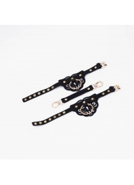 Черные оковы с золотистой фурнитурой - Crazy Handmade - купить с доставкой в Сызрани