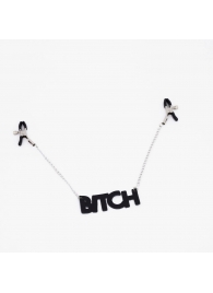 Зажимы на соски с кожаной подвеской Bitch - Crazy Handmade - купить с доставкой в Сызрани