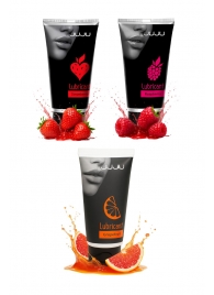 Набор из 3 съедобных лубрикантов JUJU (клубника, малина, грейпфрут) - JuJu - купить с доставкой в Сызрани