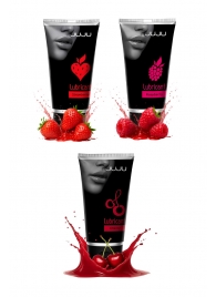 Набор из 3 съедобных лубрикантов JUJU (клубника, малина, вишня) - JuJu - купить с доставкой в Сызрани