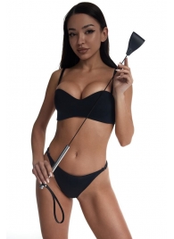 Стек с широким черным кожаным наконечником и металлической ручкой - 67 см. - Crazy Handmade - купить с доставкой в Сызрани