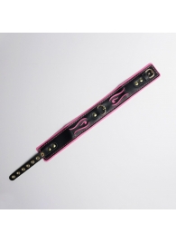 Черно-розовый ошейник с золотистой фурнитурой - Crazy Handmade - купить с доставкой в Сызрани