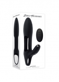 Черная насадка на пенис с вибрацией Nautilus - Zero Tolerance - в Сызрани купить с доставкой