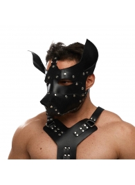 Черная кожаная маска «Собака» - Crazy Handmade - купить с доставкой в Сызрани
