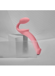 Розовый безремневой страпон Strap-on-me Semi-Realistic Bendable Strap-On size S - Strap-on-me - купить с доставкой в Сызрани