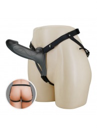 Черный полый мужской страпон London - 16,8 см. - Baile - купить с доставкой в Сызрани