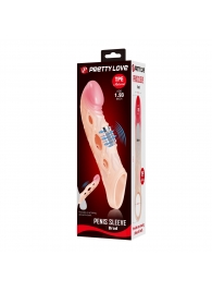 Телесная удлиняющая насадка с рельефом и вибрацией Brad - 21,3 см. - Baile - в Сызрани купить с доставкой