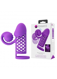 Фиолетовая вибронасадка с клиторальным отростком Harden - Baile - в Сызрани купить с доставкой