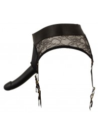 Черный женский страпон Strap-on Set: трусики и насадка - Orion - купить с доставкой в Сызрани