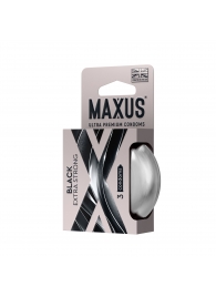 Черные утолщенные презервативы MAXUS Extra Strong с железным кейсом - 3 шт. - Maxus - купить с доставкой в Сызрани