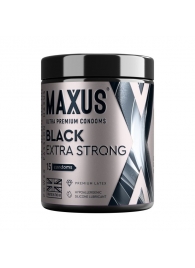 Черные утолщенные презервативы MAXUS Extra Strong с железным кейсом - 15 шт. - Maxus - купить с доставкой в Сызрани