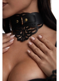 Фигурный чокер с узорами и золотистой фурнитурой - Crazy Handmade - купить с доставкой в Сызрани