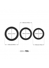 Набор из 3 черных эрекционных колец Stay Hard - Boys of Toys - в Сызрани купить с доставкой