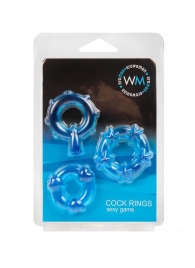 Набор из 3 синих эрекционных колец с различным рельефом - Erowoman-Eroman - в Сызрани купить с доставкой