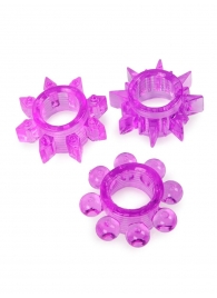Набор из 3 лиловых эрекционных колец различной формы - Erowoman-Eroman - в Сызрани купить с доставкой