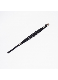 Черный ажурный чокер с золотистой фурнитурой - Crazy Handmade - купить с доставкой в Сызрани