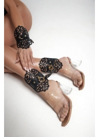 Черный фигурные оковы с золотистой фурнитурой - Crazy Handmade - купить с доставкой в Сызрани