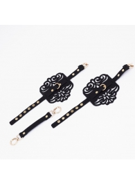 Черный фигурные оковы с золотистой фурнитурой - Crazy Handmade - купить с доставкой в Сызрани