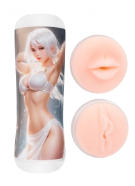 Двусторонний мастурбатор в колбе аниме - вагина и ротик - Tokyo Style - в Сызрани купить с доставкой