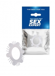 Эластичное эрекционное кольцо с шипиками и шариками - Sex Expert - в Сызрани купить с доставкой