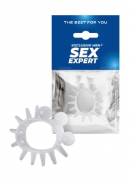 Эластичное эрекционное кольцо с шариками и лучами - Sex Expert - в Сызрани купить с доставкой