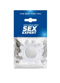 Прозрачное эрекционное кольцо со стимулирующими шариками - Sex Expert - в Сызрани купить с доставкой