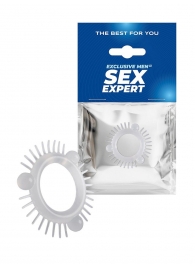 Эластичное эрекционное кольцо с 3 шариками и шипами - Sex Expert - в Сызрани купить с доставкой