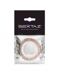 Эрекционное кольцо с бежевыми «ресничками» - Sextaz - в Сызрани купить с доставкой