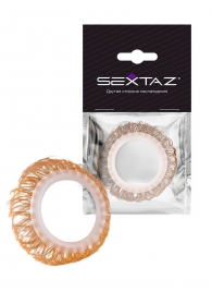 Эрекционное кольцо с бежевыми «ресничками» - Sextaz - в Сызрани купить с доставкой