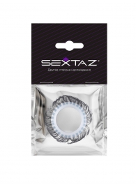 Эластичное эрекционное колечко с черными «ресничками» - Sextaz - в Сызрани купить с доставкой