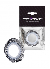 Эластичное эрекционное колечко с черными «ресничками» - Sextaz - в Сызрани купить с доставкой