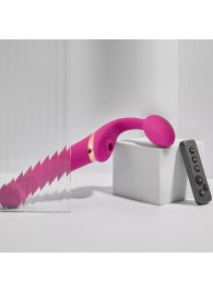 Ярко-розовый безремневой страпон Multi Orgasm Bendable Strap-On size L с клиторальной стимуляцией - Strap-on-me - купить с доставкой в Сызрани