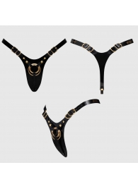 Черный пояс для фиксации насадок Strap-On-Me Leatherette Harness Fabulous - Strap-on-me - купить с доставкой в Сызрани
