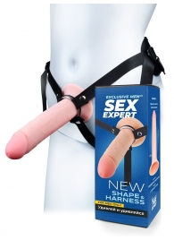 Мужской полый страпон на регулируемых ремешках - 22 см. - Sex Expert - купить с доставкой в Сызрани