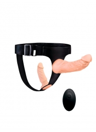 Женский страпон с 2 насадками, вибрацией и пультом ДУ - Erowoman-Eroman - купить с доставкой в Сызрани