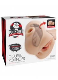 Телесный мастурбатор с вибрацией Double Pounder Vibrating Squeeze Stroker - Pipedream - в Сызрани купить с доставкой