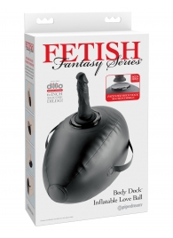 Черный надувной мяч с платформой для фиксации дилдо Body Dock Inflatable Love Ball - Pipedream - купить с доставкой в Сызрани