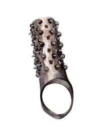 Дымчатая насадка на пенис с шипами и выпуклостями - 12,5 см. - Sex Expert - в Сызрани купить с доставкой