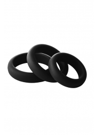 Набор из 3 черных эрекционных колец Smooth Silicone Cockring Pack - Dream Toys - в Сызрани купить с доставкой