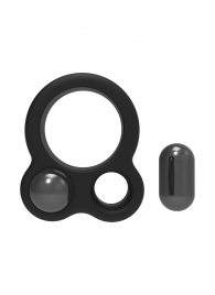 Черное эрекционное кольцо с утяжелителями Cockring Dual Weight - Dream Toys - в Сызрани купить с доставкой