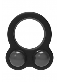 Черное эрекционное кольцо с утяжелителями Cockring Dual Weight - Dream Toys - в Сызрани купить с доставкой