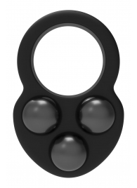 Черное эрекционное кольцо с утяжелителями - Dream Toys - в Сызрани купить с доставкой
