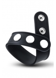 Черное эрекционное кольцо на кнопках - Blush Novelties - в Сызрани купить с доставкой