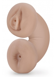 Телесный люминесцентный двусторонний мастурбатор Tasha - Blush Novelties - в Сызрани купить с доставкой