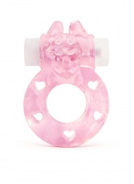Розовое эрекционное виброкольцо в форме зайчика - 1137 - в Сызрани купить с доставкой