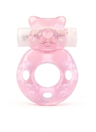 Розовое эрекционное виброкольцо в форме мишки - 1137 - в Сызрани купить с доставкой
